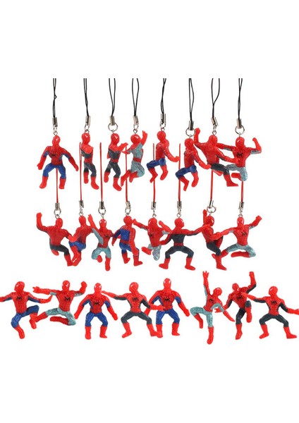 8 Adet/takım 4-5 cm Marvel Avengers Örümcek Adam Pvc Action Figure Koleksiyon Model Oyuncaklar Brinquedos Anahtarlık Kolye Telefon Askıları Halat (Yurt Dışından)