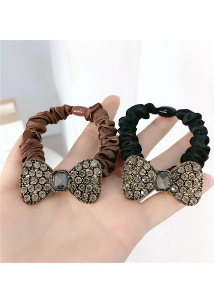 Elmas Kristal Yay Elastik Saç Bağları Kadınlar Için Moda Parlak Kafa Bandı At Kuyruğu Saç Halat Saç Aksesuarları Kadınlar Kızlar Için (Yurt Dışından) fırsatları