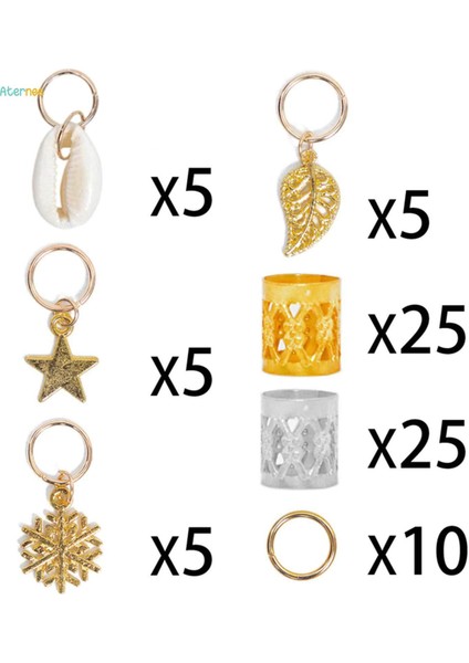 80 Adet Saç Örgü Boncuk Retro Tarzı Süslemeleri Bilezik Saç Dıy (Yurt Dışından)