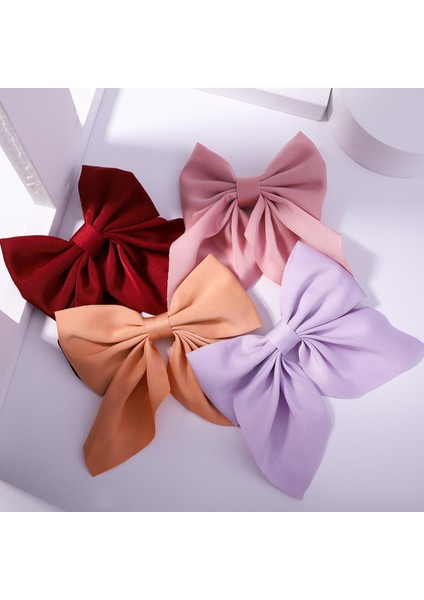 Kore Büyük Saç Papyon Saç Klipleri Saten Iki Katmanlı Kelebek Yay Kadınlar Için Ilmek Tokalar Trendy Firkete Kız Saç Aksesuarı (Yurt Dışından)