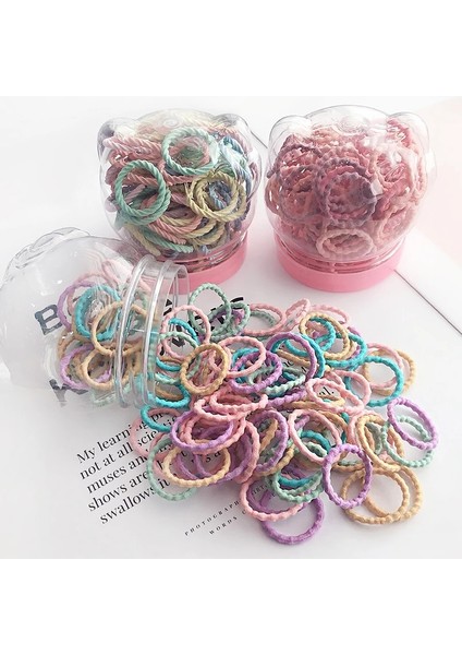 50/100 Adet/kutu Yeni Çocuk Sevimli Renkler Yumuşak Elastik Saç Bantları Bebek Kız Güzel Scrunchies Lastik Bantlar Çocuk Saç Aksesuarları (Yurt Dışından)