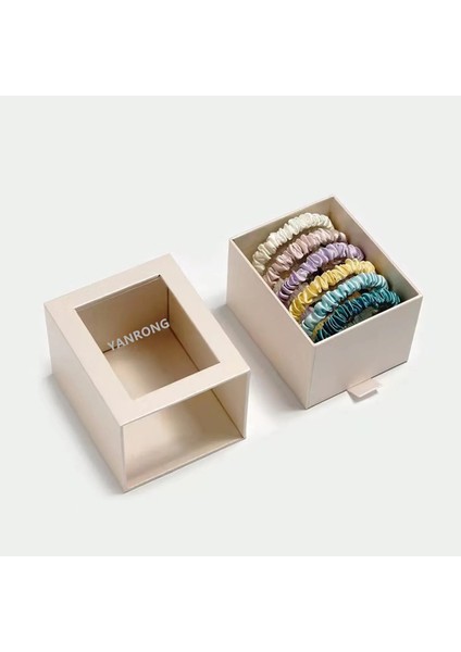 Kutu % 100% Saf Dut Ipek Saç Scrunchies Ipek Saç Kravatlar Hairbands Skinny Scrunchies At Kuyruğu Tutucular Saç Bakım Aksesuarları (Yurt Dışından)