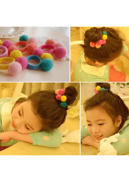 1 Adet Kız Bebek Elastik Saç Halat Topları ile Çocuk Şapkalar Renk Rastgele (Yurt Dışından)