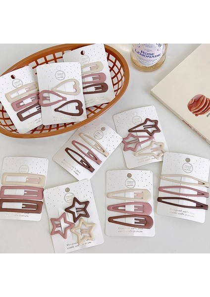 Adet/takım Kadın Yıldız Tokalar Saç Klipleri Kız Moda Kahve Geometrik Yıldız Süs Saç Klipleri Tatlı Kadın Saç Aksesuarları (Yurt Dışından)