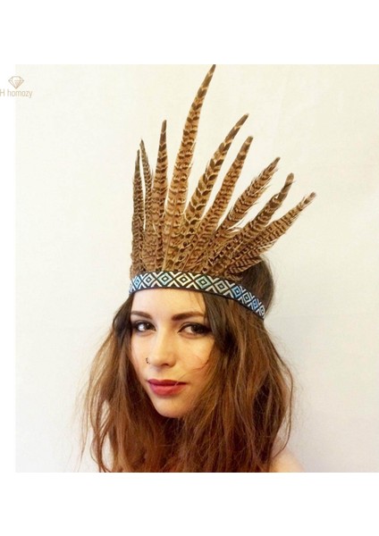 Mardi Gras Sahne Partisi Için Tüylü Kafa Bandı Hint Fascinator Şapkalar (Yurt Dışından)