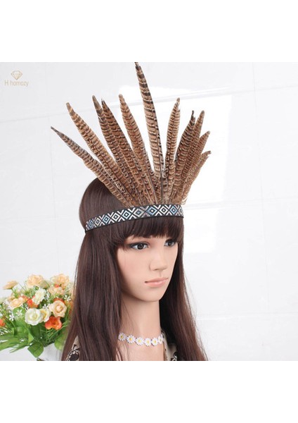 Mardi Gras Sahne Partisi Için Tüylü Kafa Bandı Hint Fascinator Şapkalar (Yurt Dışından) fiyatları