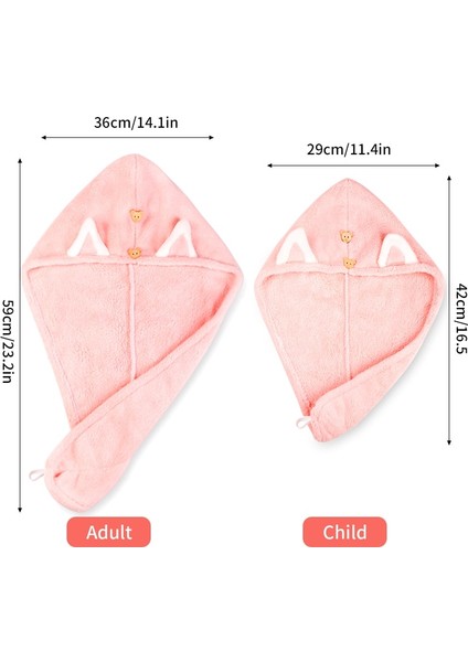Kedi Kulaklı Saç Kurutma Havlusu Sarımı, Mikrofiber Saç Havlusu Kadın ve Çocuk Kızları Için Çabuk Kuruyan Saçlar, Banyo Duşu Kuru Kafa Türban (Yurt Dışından) indirimleri