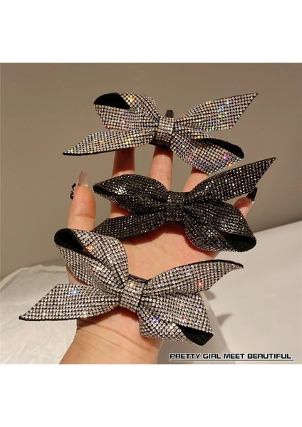 Köpüklü Elmas Yay Düğüm Tokalar Rhinestone Parlak Kelebek Saç Klipleri Parti Takı Saç Aksesuarları (Yurt Dışından) fırsatları