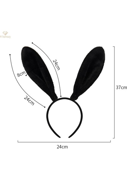 Tavşan Kulak Bandı Hayvan Hairband Cosplay Dekor Güzel Kostüm Aksesuarları Siyah (Yurt Dışından) indirimleri