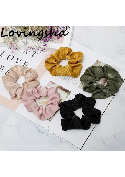 Lovıngsha Saç Aksesuarları Kadın Marka Katı Kız Saç Kravat Bayan Scrunchies Kadın Bayanlar At Kuyruğu Saç Tutucu Halat NFDD039 (Yurt Dışından)
