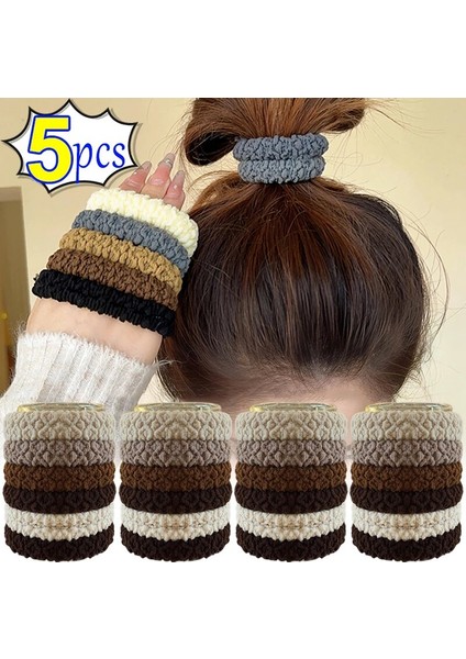 Kadın Kalın Elastik Bantlar Kumaş Top Kafa Bandı Yüksek At Kuyruğu Saç Bağları Katı Kore Yeni Şapkalar Kızlar Saç Aksesuarları (Yurt Dışından)