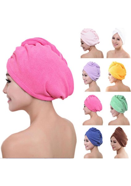 Sıcak Sihirli Mikrofiber Saç Kurutma Havlu Sarma Hızlı Kuru Türban Kafa Şapka Topuz Kap Duş Kuru Banyo Duş Havuzu Yeni (Yurt Dışından)