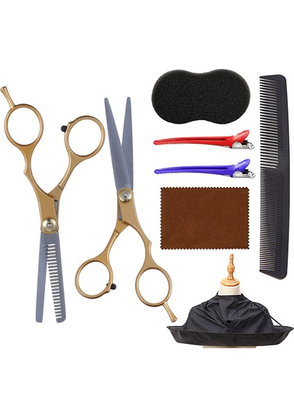 Myyeah 8 Adet/takım Profesyonel 6.0 Inç Paslanmaz Çelik Berber Saç Kesme Inceltme Makas Makas Pelerin Saç Kesimi Tarak Salon Aksesuarları (Yurt Dışından)