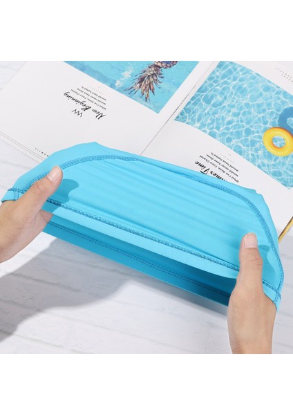 Adet Tek Kubbeli Naylon Yüzme Şapkası Beş Hatlı Tasarım Havuz Banyo Şapkaları Yetişkinler Uzun Saç Elastik Banyo Boneleri Yüzme Aksesuarı (Yurt Dışından) modelleri