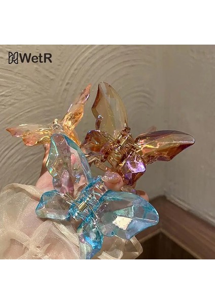 Akrilik Kelebek Saç Pençe Klip Büyük Renkli Kelebek Çene Klip Dekoratif Saç Çene Tokası Kadın Aksesuarları Için (Yurt Dışından)