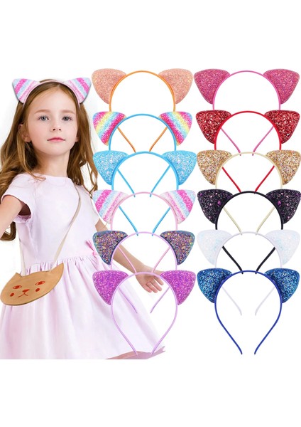Kızlar ve Kadınlar Için Glitter Kedi Kulaklar Kafa Bandı Kitty Kafa Bandı Sparkly Saç Metal Çember Parlak Hairbands Saç Aksesuarları Günlük Için (Yurt Dışından)
