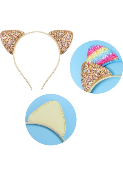 Kızlar ve Kadınlar Için Glitter Kedi Kulaklar Kafa Bandı Kitty Kafa Bandı Sparkly Saç Metal Çember Parlak Hairbands Saç Aksesuarları Günlük Için (Yurt Dışından) fırsatları
