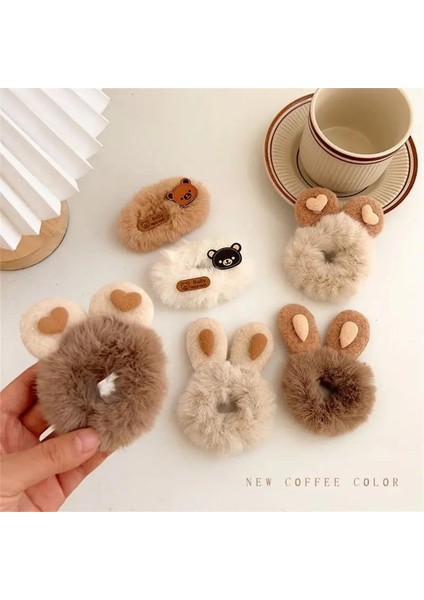 Peluş Tavşan Elastik Halat Hairband Sevimli Ayı Kız At Kuyruğu Saç Scrunchies Headdress Kadın Lastik Bant Aksesuarları (Yurt Dışından) modelleri