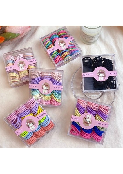 100 Adet Çocuk Sevimli Saç Bantları Güzel Renkli Saç Halat Bebek Kızlar Için Elastik Saç Bantları Kadın Lastik Bantlar Saç Aksesuarları (Yurt Dışından)