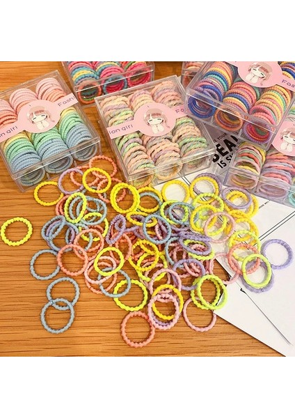 100 Adet Çocuk Sevimli Saç Bantları Güzel Renkli Saç Halat Bebek Kızlar Için Elastik Saç Bantları Kadın Lastik Bantlar Saç Aksesuarları (Yurt Dışından) modelleri