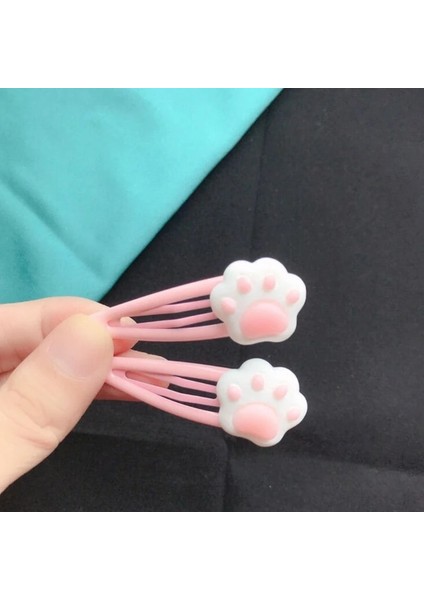 Adet Karikatür Kedi Pençe Şekli Tokalar Sıcak Kızlar Karikatür Kedi Saç Tokası Headdress Y2K Tarzı Karikatür Kedi Pençe Saç Tokası Gençler Için Kız (Yurt Dışından)