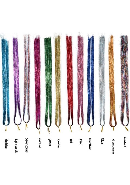 Araçlar ile Saç Tinsel Telleri 12 Renk Saç Tinsel Telleri Seti, Saç Uzantıları Glitter Parlak Ipek Tinsel (Yurt Dışından) fiyatları