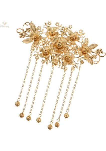 2x Çin Cheongsam Elbise Gelin Saçı Baş Aksesuarı 15X7CM (Yurt Dışından)