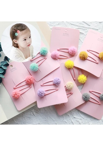 Kızlar Tokalar Renkli Iplik Topu Yapış Saç Klipleri Çocuklar Için Moda Kız Saç Aksesuarları (Yurt Dışından)