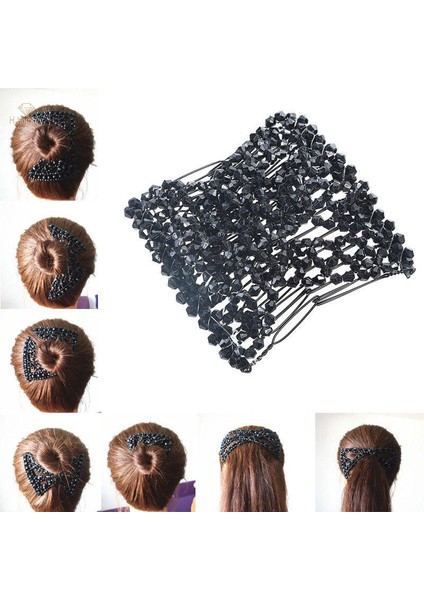 Prettyia 5x Kadın Çift Uçlu Taraklar Klipler Streç Şekillendirme Aracı (Yurt Dışından) modelleri