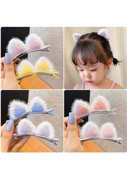 Adet/takım Yeni Sevimli Katı Tavşan Kulaklar Saç Klipleri Bebek Kızlar Için El Yapımı Kawaii Firkete Tokalarım Şapkalar Çocuklar Saç Aksesuarları (Yurt Dışından)