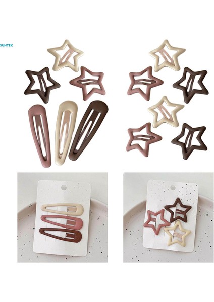 Parça Metal Saç Tokalarım Renkli Saç Aksesuarları Tokalar Hediye Mat Zarif Çıtçıtlı Saç Klipleri Parti Yıldönümü Günlük, Yıldız Su Damlası (Yurt Dışından)