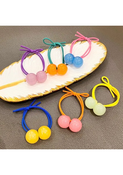 Çocuklar Renkli Jöle Topu Saç Halatlar Şeker Renk Lastik Bant Elastik Saç Bağları At Kuyruğu Tutucu Scrunchies Headress (Yurt Dışından) indirimleri