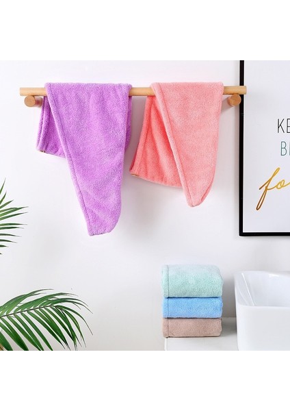 Kadın Saç Kurutma Şapka Çabuk Kuruyan Mikrofiber Saç Havlusu Kap Şapka Banyo Şapkası Katı Havlu Kapağı Süper Emme Türban Saç Kuru Kap (Yurt Dışından) fırsatları