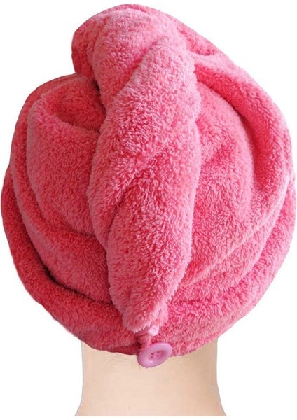 Beyaz Mercan Kadife Kuru Saç Banyo Havlusu Mikrofiber Çabuk Kuruyan Türban Süper Emici Kadın Saç Kap Wrap Düğme ile Kalınlaşmak (Yurt Dışından) indirimleri