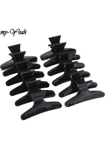 Myyeah 10 Adet Pro Salon Siyah Kelebek Saç Pençe Bölüm Klip Kelepçeleri Plastik Tokalar Saç Tasarım Şekillendirici Araçları Kuaförlük Aracı (Yurt Dışından)