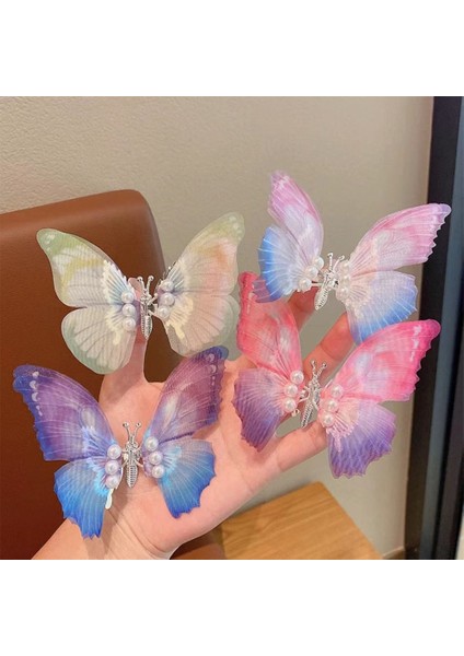 Simüle Kelebek Inci Saç Tokası Kadınlar Için Kız Kelebek Çırpın Kanatları Firkete Tatlı Şapkalar Parti Saç Aksesuarları (Yurt Dışından) fiyatları
