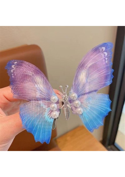 Simüle Kelebek Inci Saç Tokası Kadınlar Için Kız Kelebek Çırpın Kanatları Firkete Tatlı Şapkalar Parti Saç Aksesuarları (Yurt Dışından) modelleri