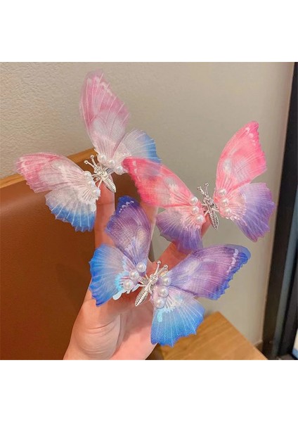 Simüle Kelebek Inci Saç Tokası Kadınlar Için Kız Kelebek Çırpın Kanatları Firkete Tatlı Şapkalar Parti Saç Aksesuarları (Yurt Dışından) fırsatları