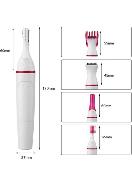 In 1 Kadın Epilatör Kadın Kaş Düzeltici Bayan Tıraş Makinesi Epilasyon Tıraş Makinesi Yüz Epilatör Bikini Tüy Dökücü P40 (Yurt Dışından)
