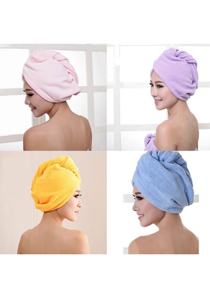 Türban Hızlı Kuru Mikrofiber Saç Havlusu Büyük Sihirli Çift Taraflı Kuru Saç Şapka Bayanlar Banyo Spa Şapka Saç Sarma Banyo Havlusu (Yurt Dışından) fiyatları