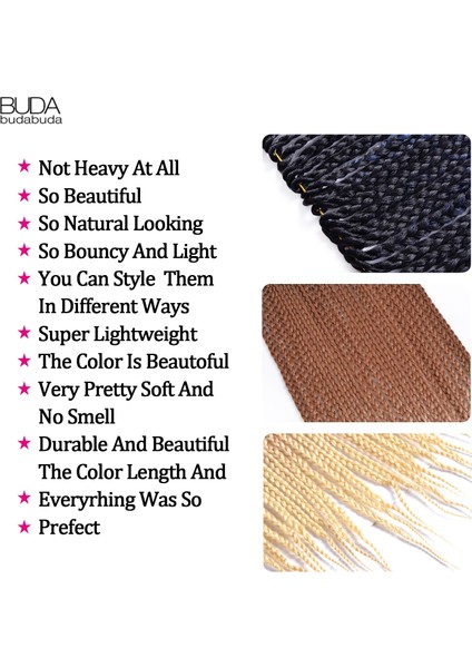 24 Inç Ombre Kutusu Örgüler Tığ Saç Uzun Ön Döngülü Tığ Örgüler Kadın Kızlar Için Sentetik Örgü Saç Uzantıları Budabuda (Yurt Dışından) fırsatları