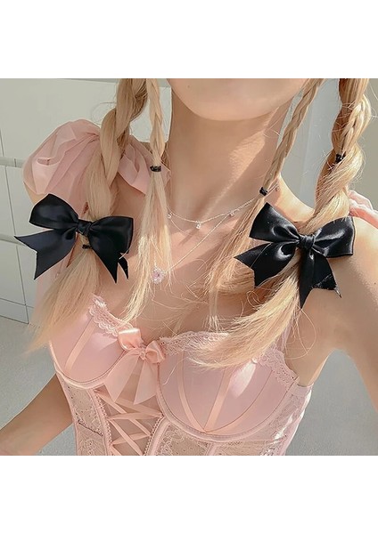 Kızlar Için Zarif Saten Fiyonk Saç Tokaları Kawii Tokalarım Sevimli Saç Aksesuarları Şerit Kadın Tokalar Toka (Yurt Dışından) modelleri