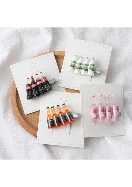 Karikatür Tatlı Içecek Şişesi Saç Tokası Kızlar Sevimli Komik Saç Bantları Saç Aksesuarları Kola Likör Bottlehairpin Headdress (Yurt Dışından)