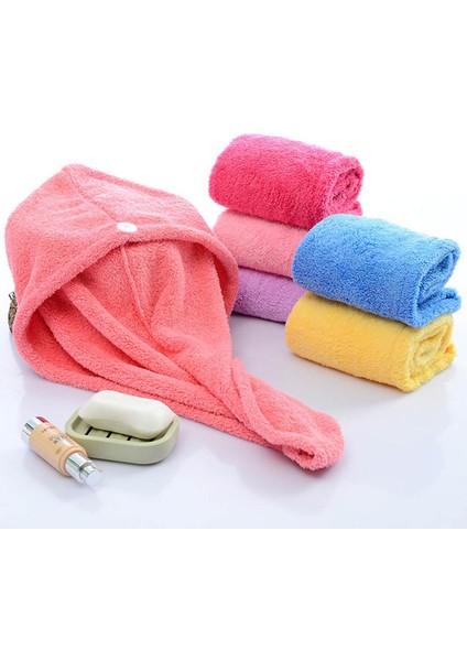 Kadın Hızlı Kuruyan Saç Havlu Kapakları Peluş Saç Çabuk Kuruyan Havlu Şapka Çok Kalın Saç Wrap 3 Dakikada Kurur (Yurt Dışından)