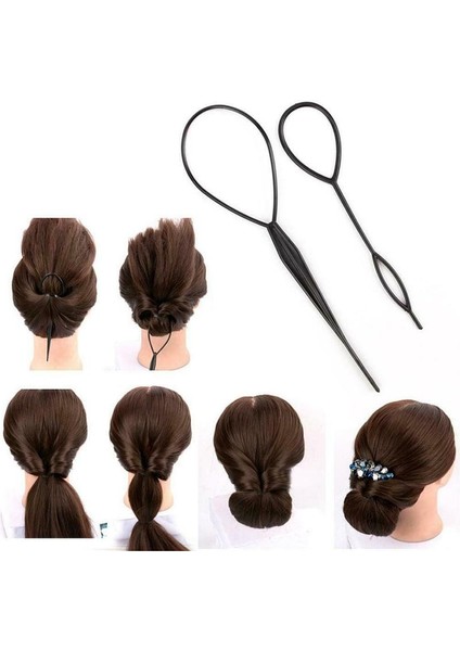 Adet At Kuyruğu Saç Şekillendirici Alet Takımı Iğne At Kuyruğu Topsy Döngü Saç Topuz Makinesi Örgüler Güzellik Aksesuarları Kuaförlük Araçları (Yurt Dışından) fırsatları