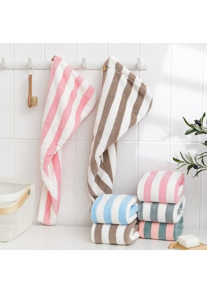 Kadın Kız Havlu Banyo Mikrofiber Havlu Şerit Saç Havlusu Sihirli Mikrofiber Duş Başlığı Bayan Türban Kafa (Yurt Dışından) fiyatları