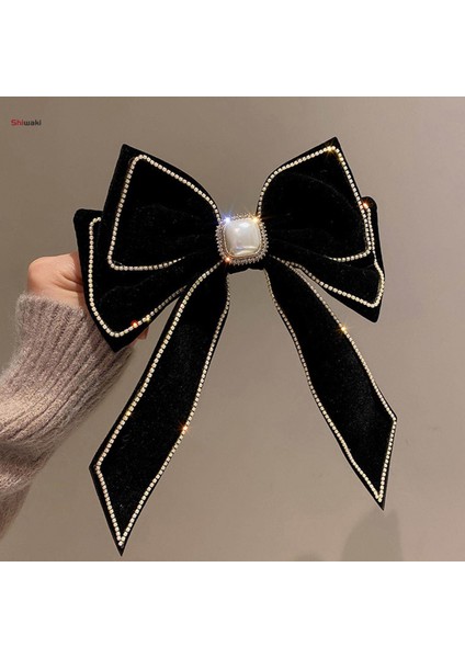 Fiyonk Firkete Yapay Elmas Dekorasyon Vintage Için Düğün Uzun Kuyruk Doğum Günü Siyah (Yurt Dışından)