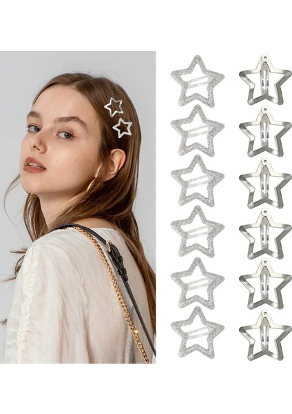 2/10/20 Adet Y2K Altın Gümüş Yıldız Saç Klipleri Kadınlar Için Yıldız Tokalarım Metal Baskı Tokalar Kızlar Şapkalar Kore Saç Aksesuarları (Yurt Dışından) fırsatları