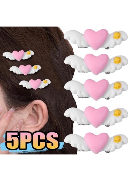 Şeftali Kalp Melek Kanatları Saç Tokası Kadınlar Için Sevimli Güzel Tatlı Girly Estetik Tokalar Kore Charm Saç Aksesuarları Hediye (Yurt Dışından) fiyatları