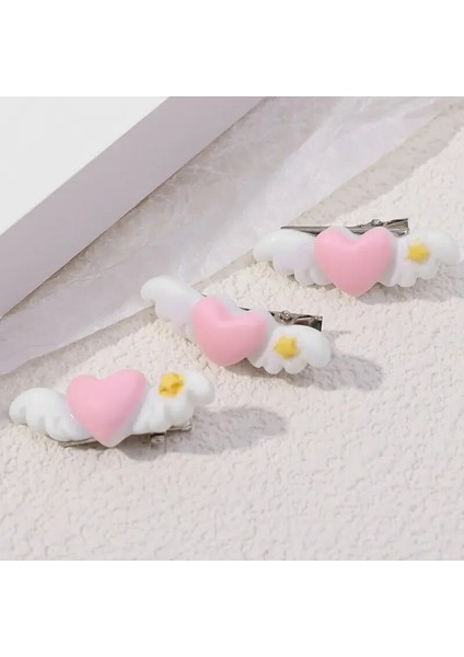Şeftali Kalp Melek Kanatları Saç Tokası Kadınlar Için Sevimli Güzel Tatlı Girly Estetik Tokalar Kore Charm Saç Aksesuarları Hediye (Yurt Dışından) indirimleri